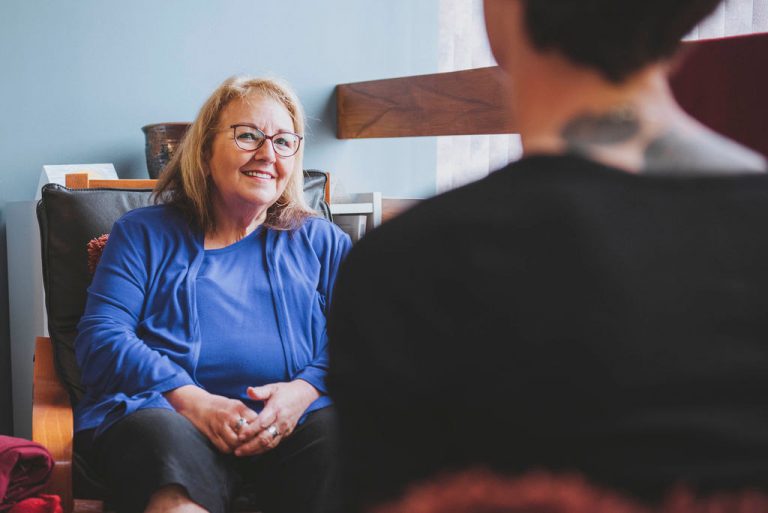 Woman offering counselling services